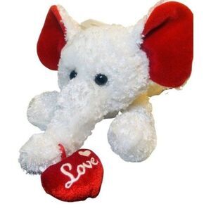 Walmart White Elephant Plush 17" Stuffed Animal Valentines Day Toy Lovey